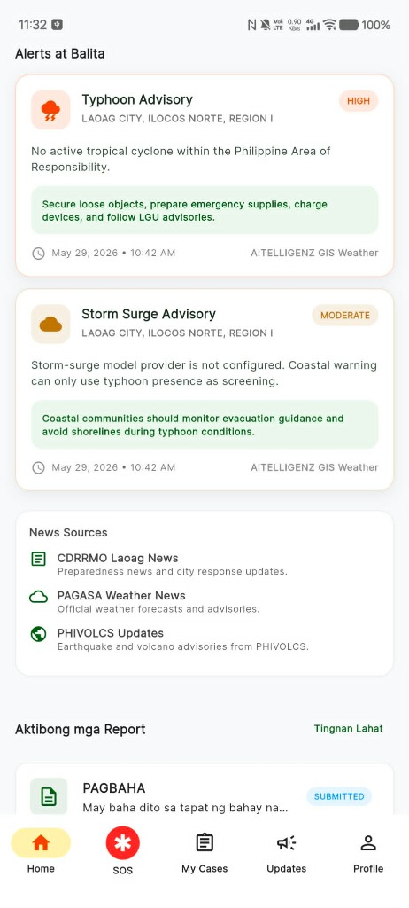 ALISTO Citizen App Feed and Citizen Reporting View