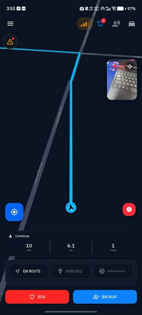 ALISTO Rapid App Live Route Navigation Screen